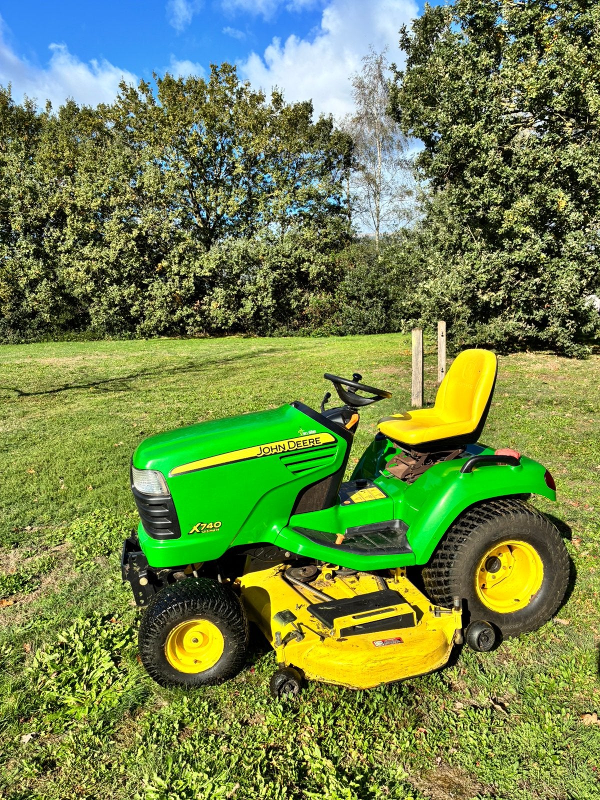 John Deere X740 Ultimate, 154cm maaidek, 24pk diesel 904 uur, Ophalen, Zo goed als nieuw