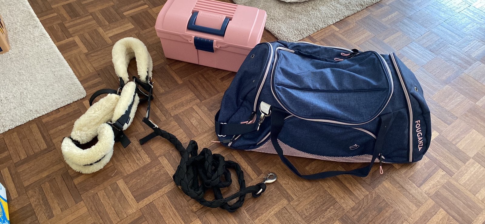 Sac et accessoires équitation, Fouganza, Rose, Doublé, Comme neuf