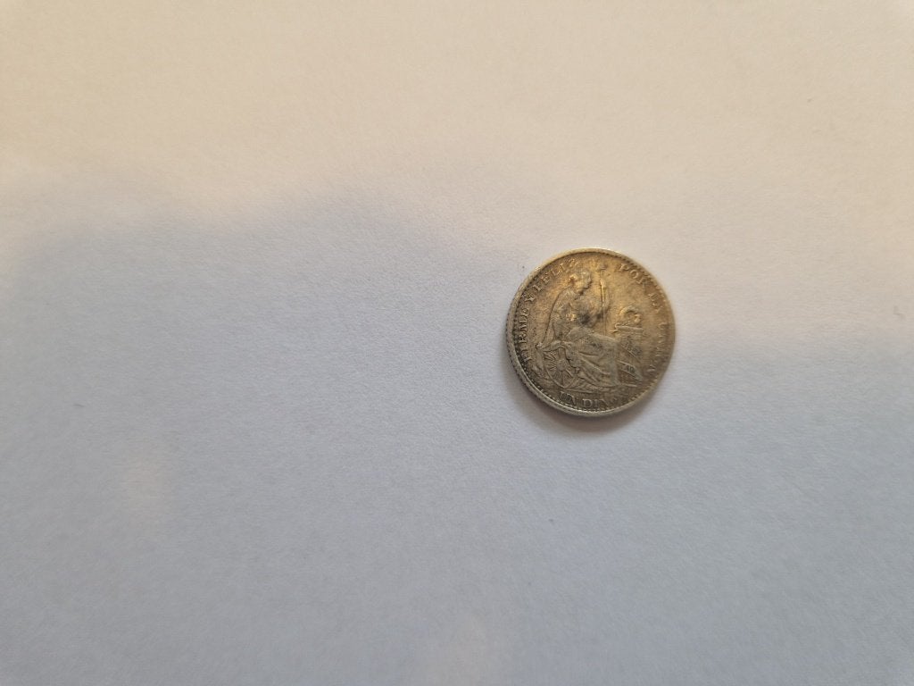 Zeldzame munt Peru overslag 1 dino 1895, Postzegels en Munten, Ophalen of Verzenden, Zuid-Amerika, Losse munt, Zilver