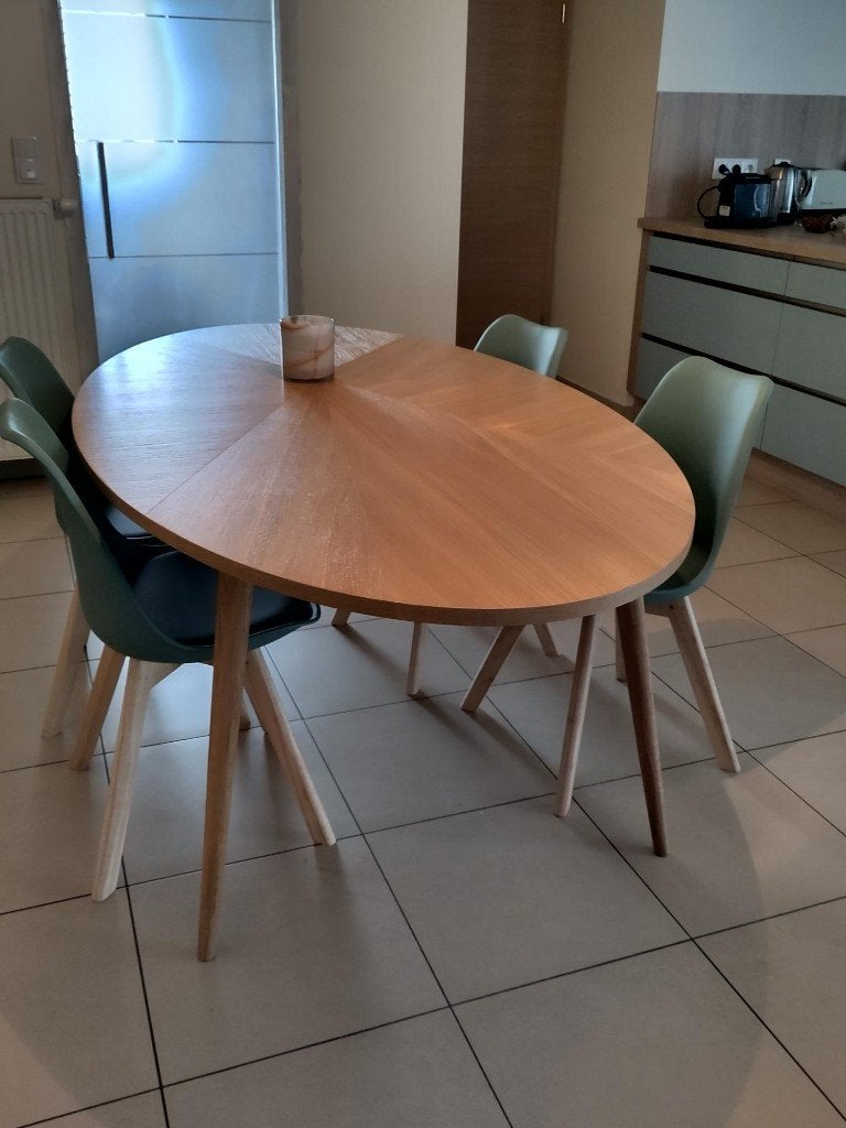 Table à manger ovale 6 personnes - Offre àpd de 200€, Maison & Meubles, Comme neuf, Enlèvement, Chêne, Ovale