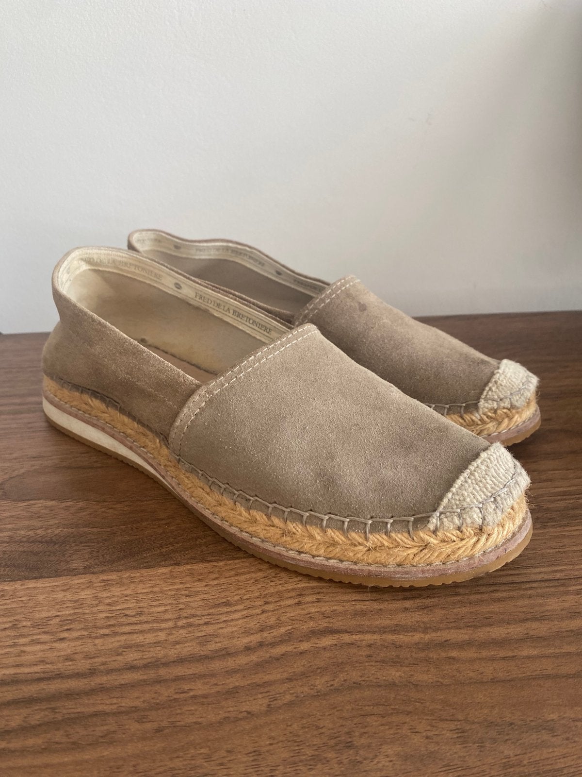 Espadrilles kaki groen van Fred De La Bretoniere, Ophalen, Espadrilles, Gedragen, Groen