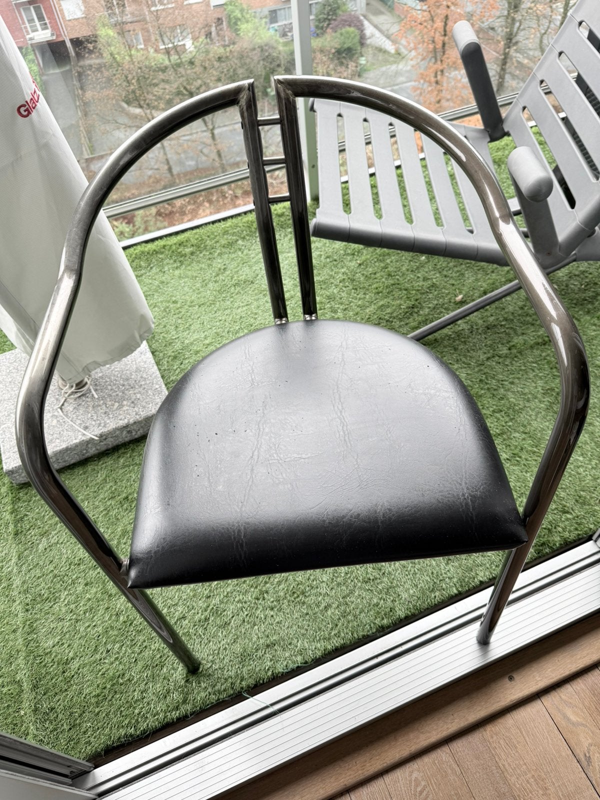 chaises vintage, Gris, Comme neuf, Enlèvement, Métal