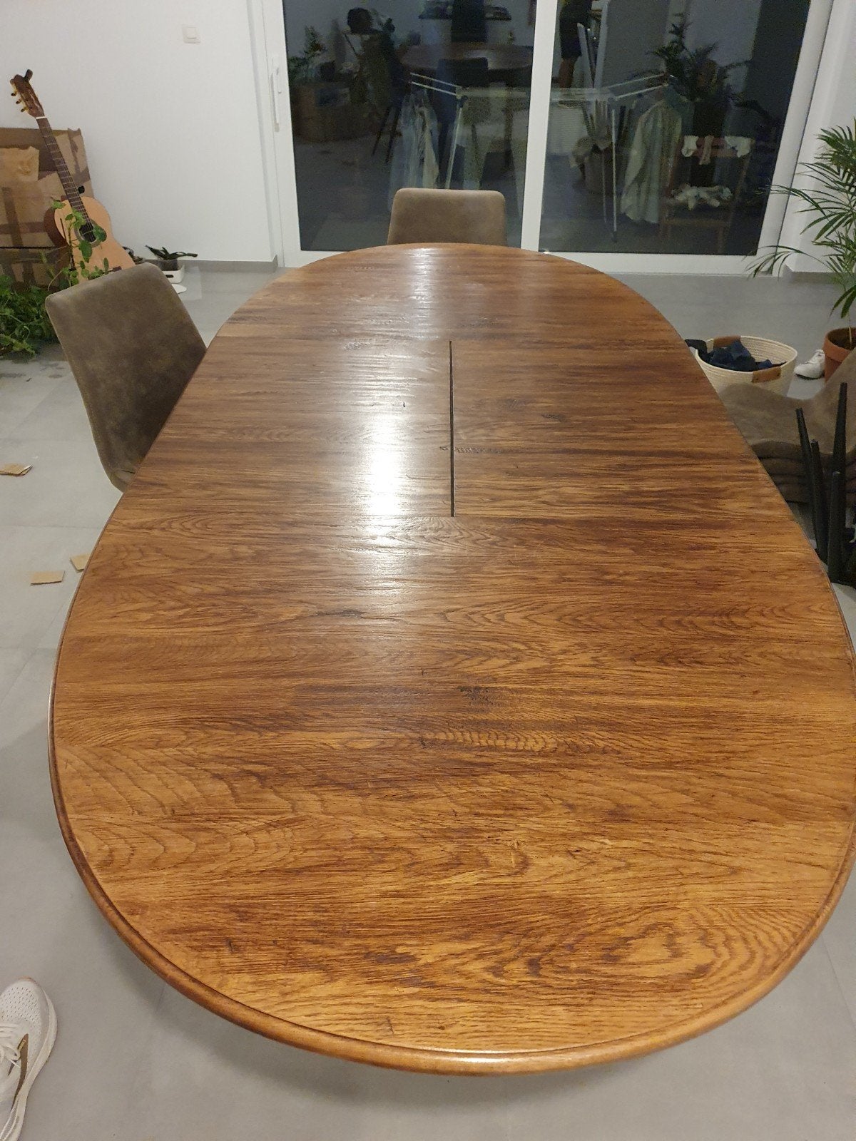 Table ovale extensible en bois – 6 à 10/12 personnes, Ophalen, 100 tot 150 cm, Eikenhout, Zo goed als nieuw