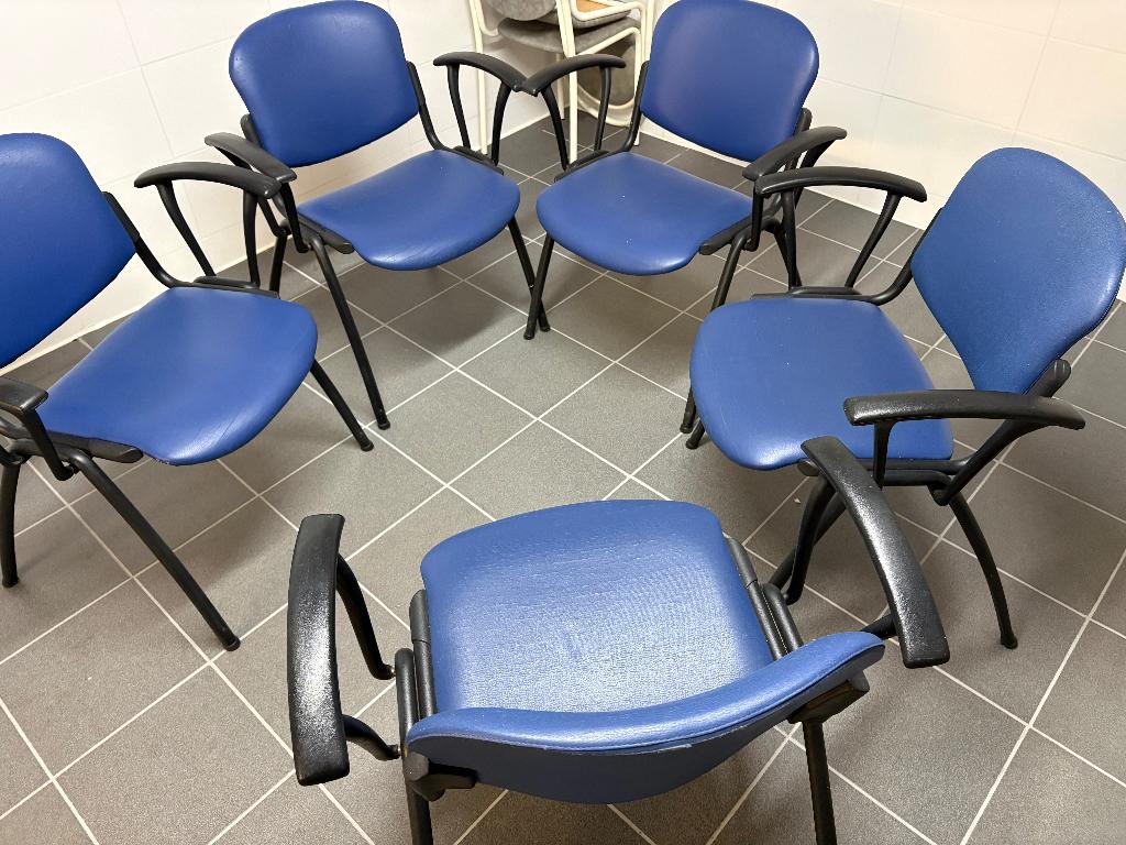 stoelen, Huis en Inrichting, Stoelen, Ophalen, Gebruikt, Blauw, Metaal