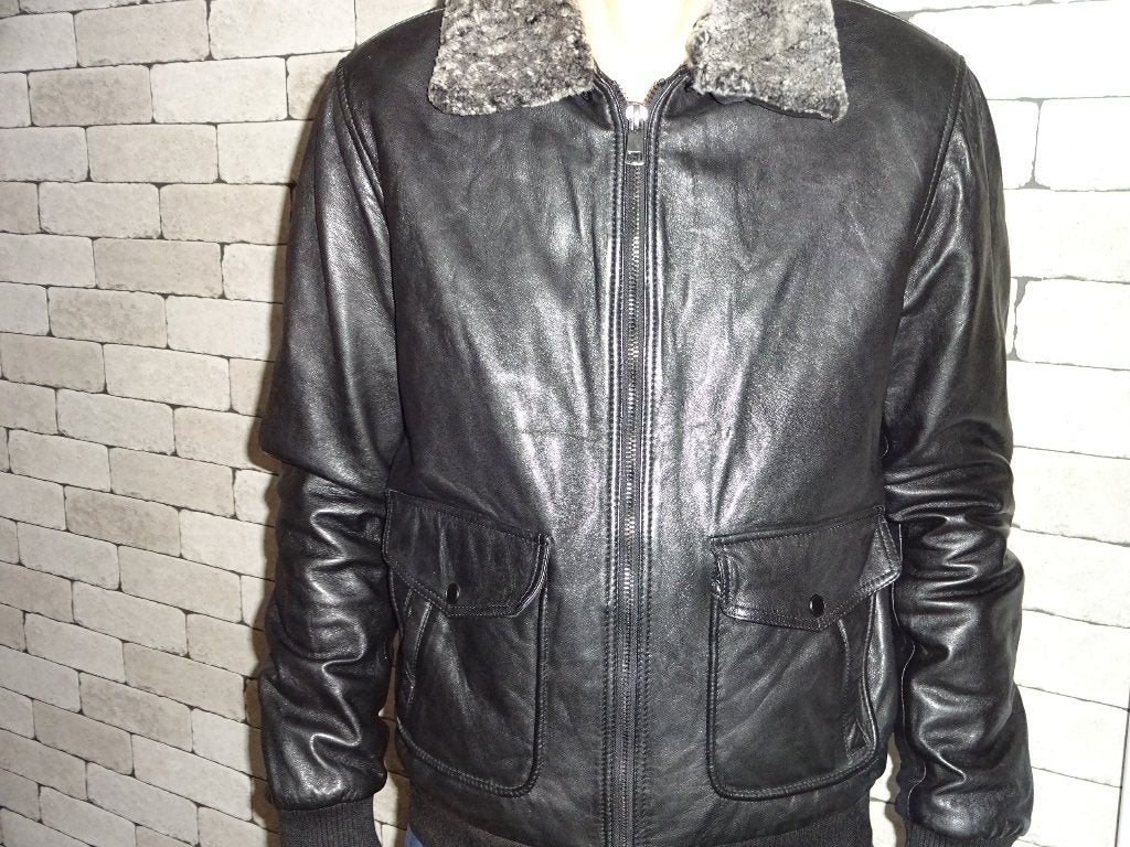 Veste en cuir (nouvelle), Enlèvement, Neuf, Taille 52/54 (L), Noir