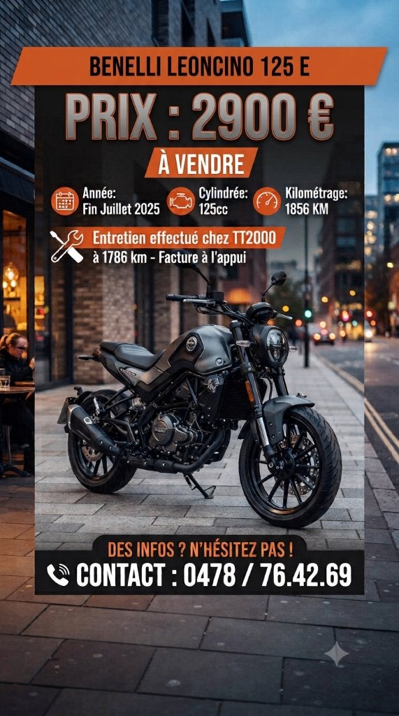 Moto benelli leoncino, Motos, Particulier