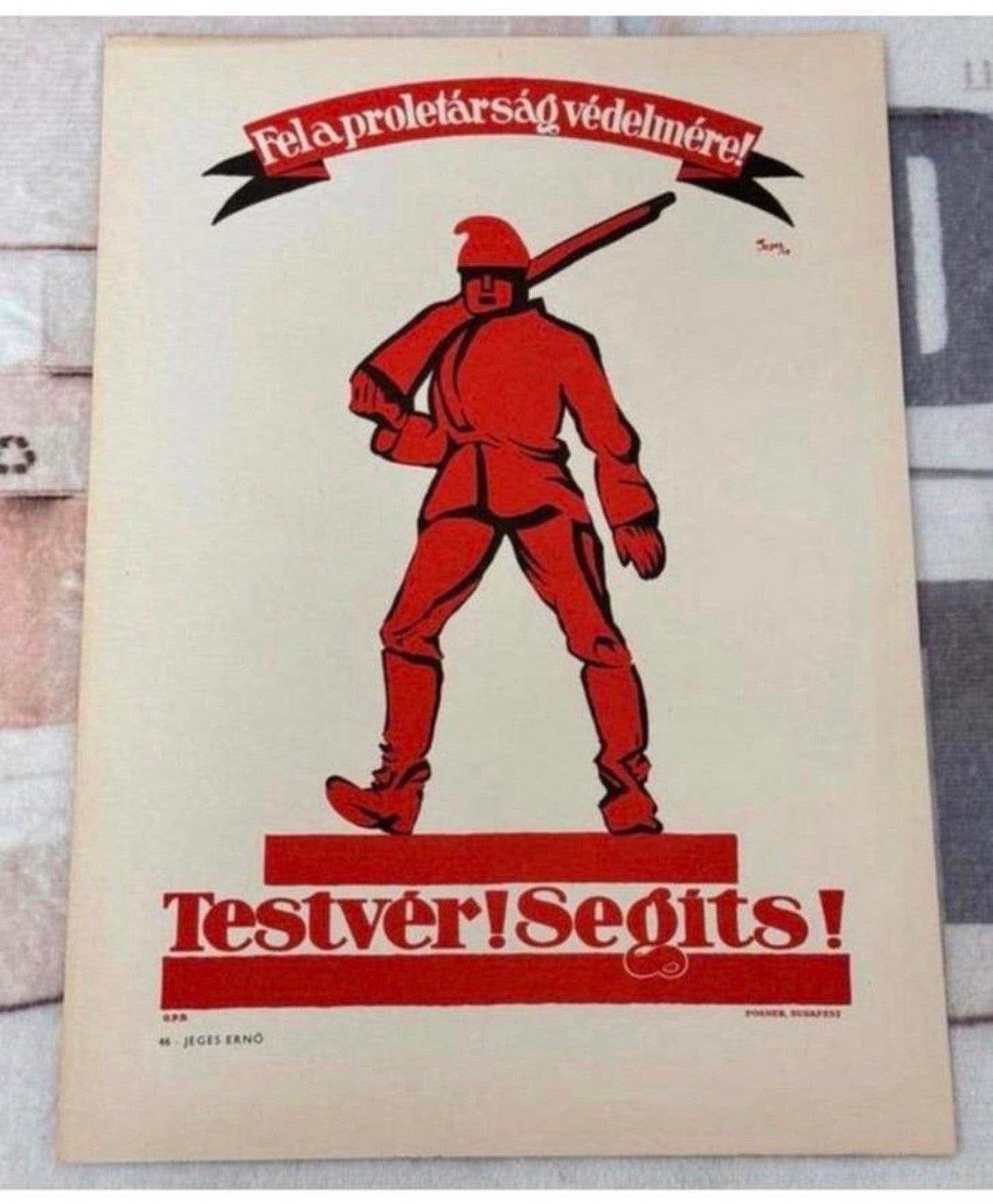 Affiche ancienne ancien Hongrie Hongrie originale Testver !, Antiquités & Art, Enlèvement ou Envoi