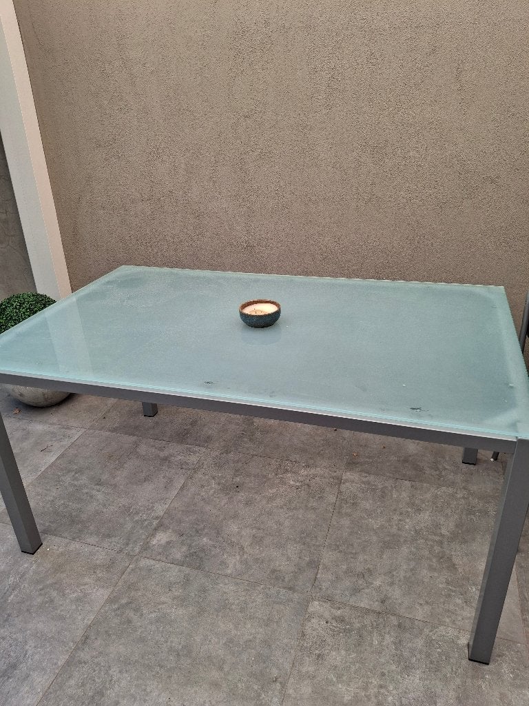 Keukentafel, Ophalen, Gebruikt, 150 tot 200 cm, Glas