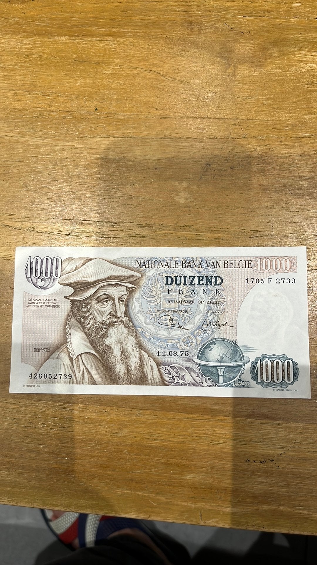 1000 Francs Mercator 11.08.1975 unc, Timbres & Monnaies, Enlèvement ou Envoi