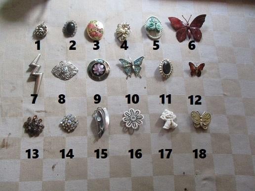 18 bijoux anciens, broches et épingles (vendus par pièce), Bijoux, Sacs & Beauté, Bijoux anciens, Enlèvement ou Envoi, Broche