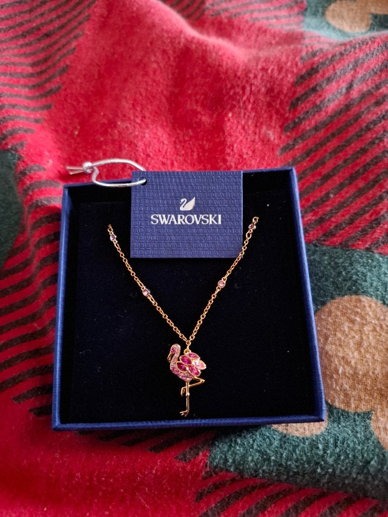 Collier Swarovski en forme de flamant rose, Bijoux, Sacs & Beauté, Colliers, Neuf, Rose, Enlèvement, Réglable