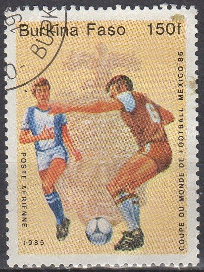 Burkina Faso - W.K.Voetbal Mexico 1986, Postzegels en Munten, Ophalen of Verzenden, Gestempeld