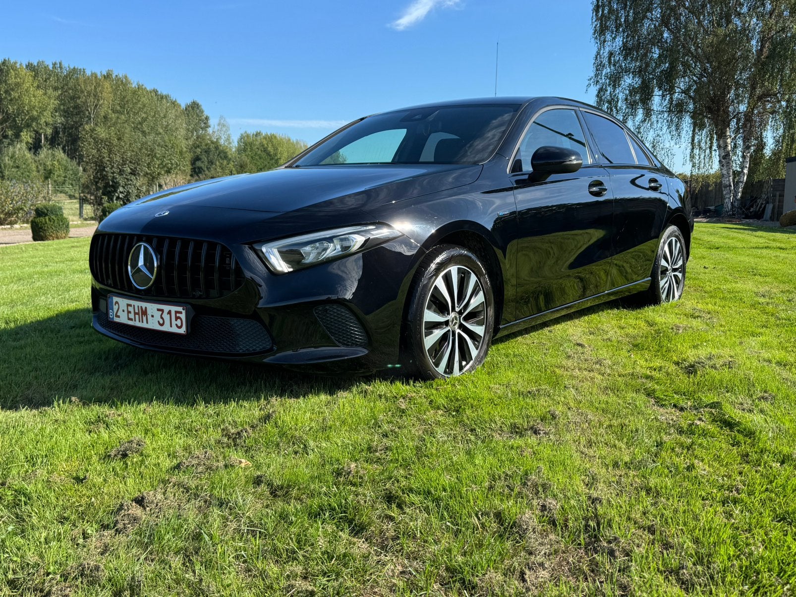 Mercedes A250e hybride, Auto's, 4 deurs, Start-stop-systeem, Leder en Stof, Zwart