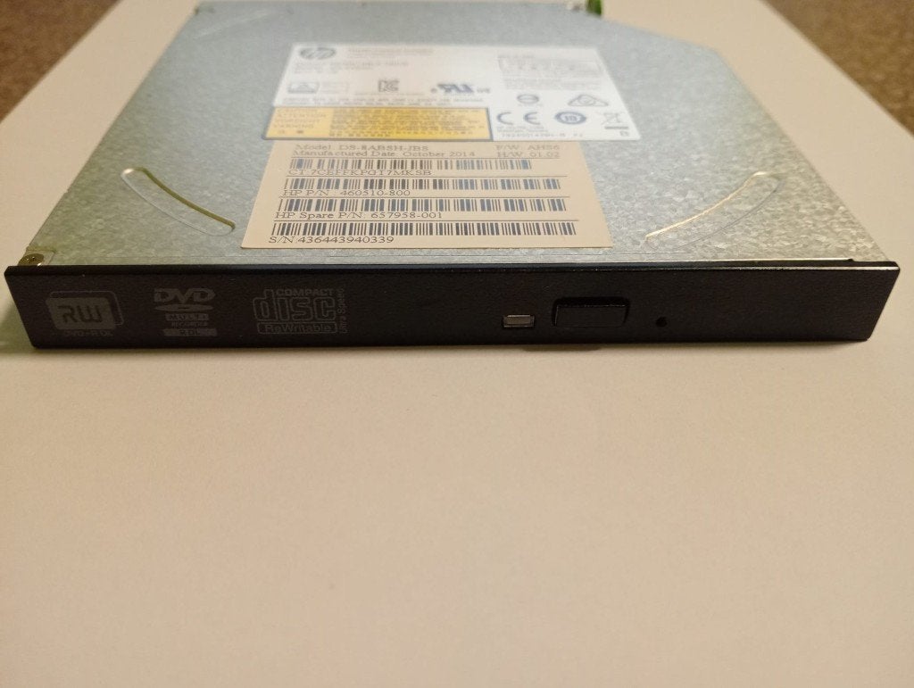 Graveur DVD slim SATA HP DS-8ABSH-JBS, Informatique & Logiciels, Enlèvement ou Envoi, Cd, Reconditionné, Interne