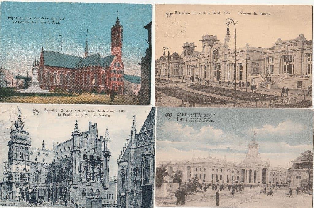 22 cartes postales de l'EXPO 1913 de Gand, Envoi