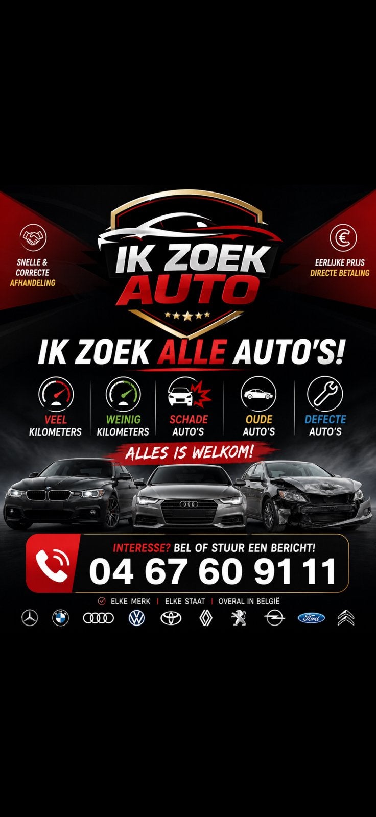 Staat u auto te koop laat maar weten :0467609111, Auto's, BMW, Particulier, Te koop