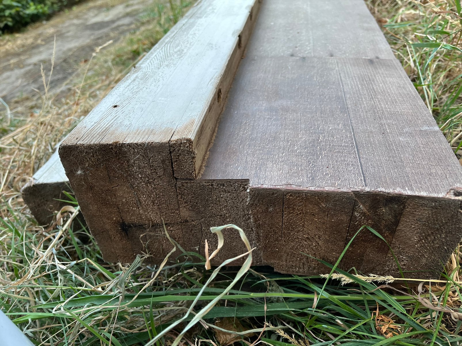 2 x 4 meter lange zware balken, Tuin en Terras, Ophalen, Zo goed als nieuw, Balken