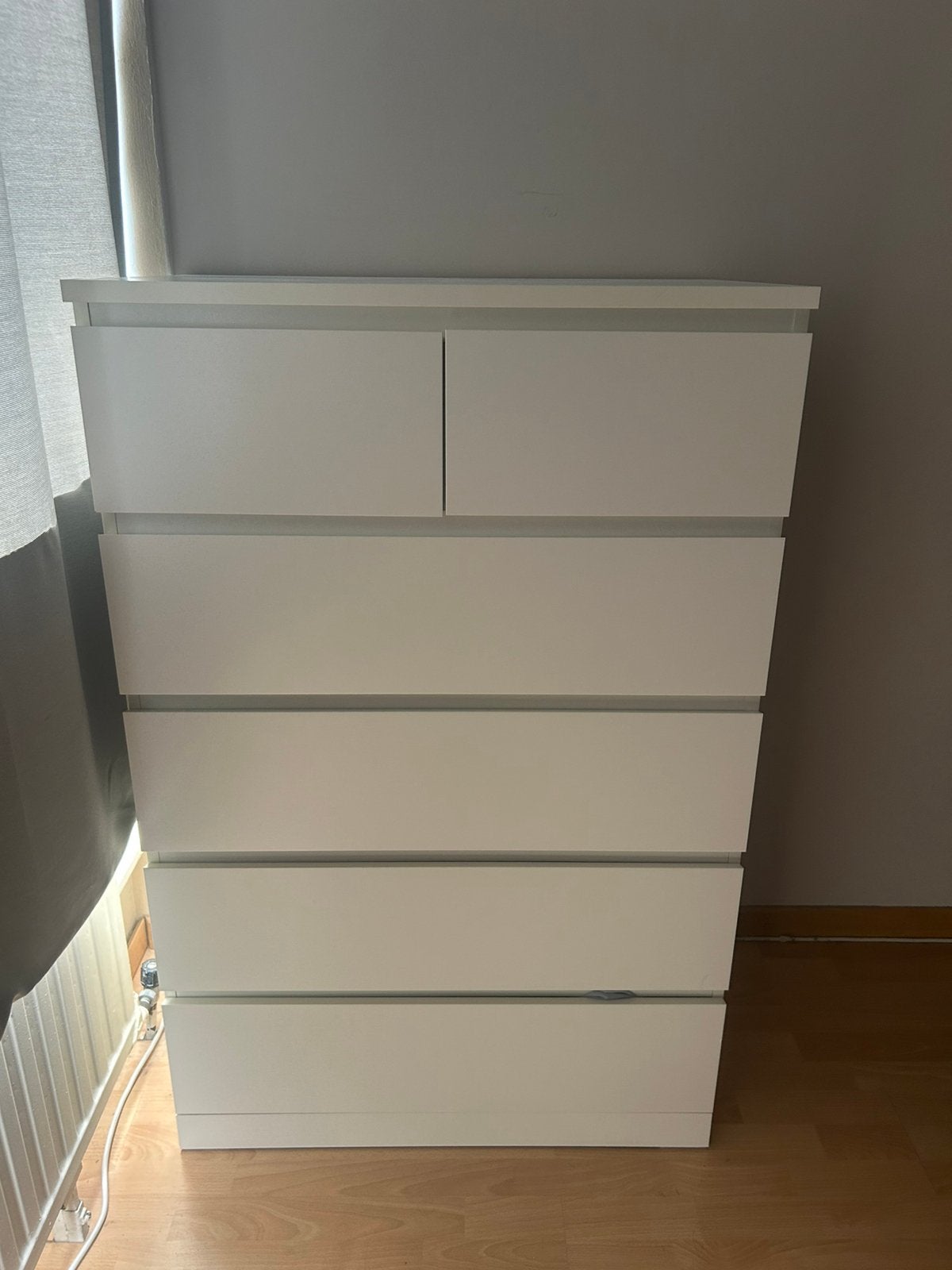 Dressoir met 6 laden, wit, 80x123 cm, Ophalen, Zo goed als nieuw