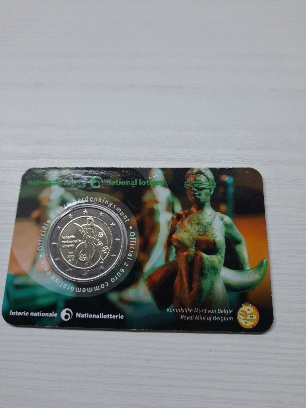 2 Euroherdenkingsmunt coincard belgie 2025 nationale loterij, Ophalen of Verzenden, 2 euro