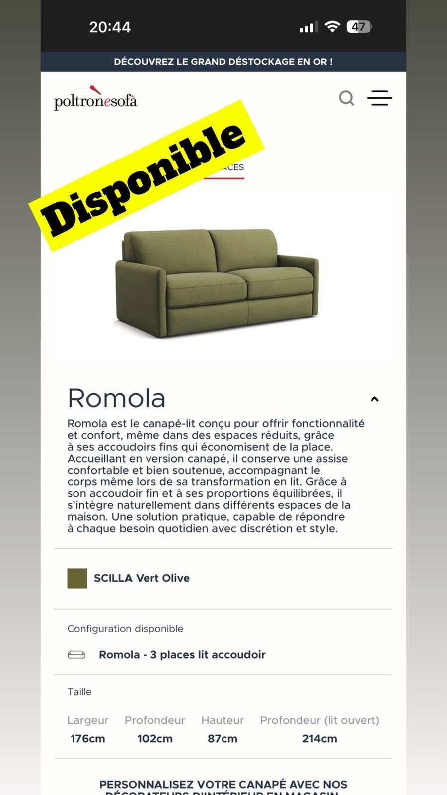 Canapr 3 place poltronesofa neuf, Enlèvement ou Envoi