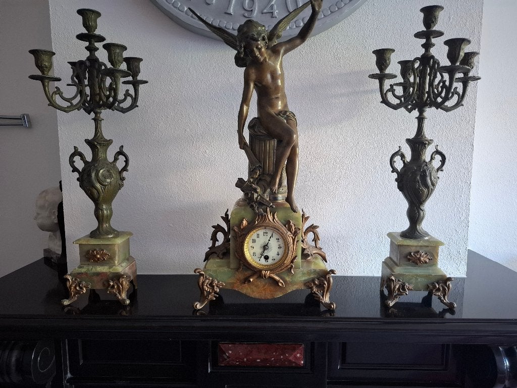 antieke Franse Pendule met Cupido, Antiek en Kunst, Ophalen