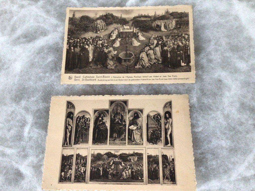2 oude postkaarten. Gent. Lam Gods. Nels. Ongelopen, Ophalen of Verzenden