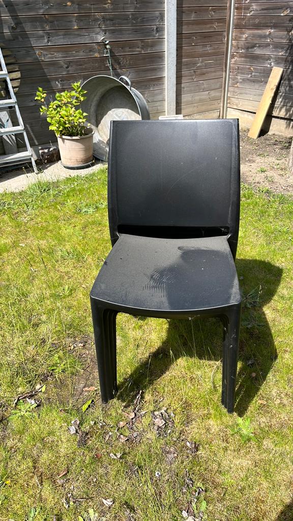 Tuinstoelen, Huis en Inrichting, Stoelen, Ophalen, Kunststof, Gebruikt, Zwart
