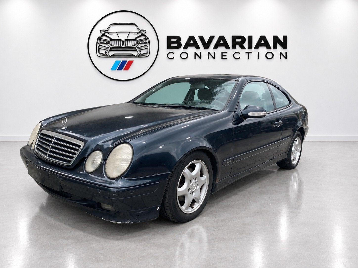 Mercedes-Benz CLK 200 Kompressor — Handgeschakelde versnelli, Auto's, Achterwielaandrijving, Beige, Blauw, Leder