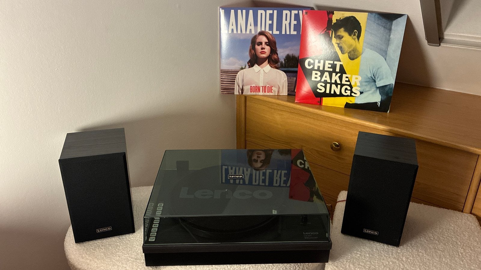 Lenco LS-301 platine vinyle + 2 enceintes – Bluetooth, Automatisch, Zo goed als nieuw, Platenspeler, Ophalen