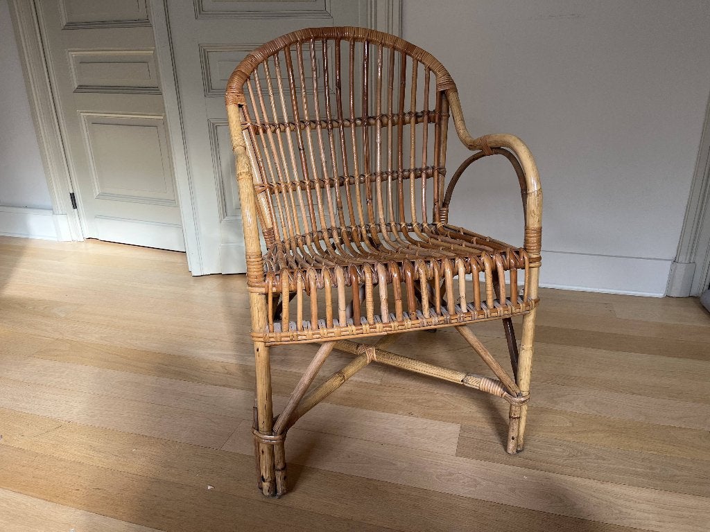Siège en osier égyptien, Ophalen, Gebruikt, Minder dan 75 cm, Vintage