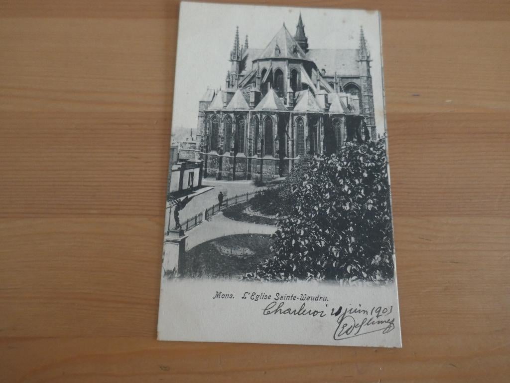 mons l'église sainte waudru, Ophalen of Verzenden, Gelopen, Henegouwen