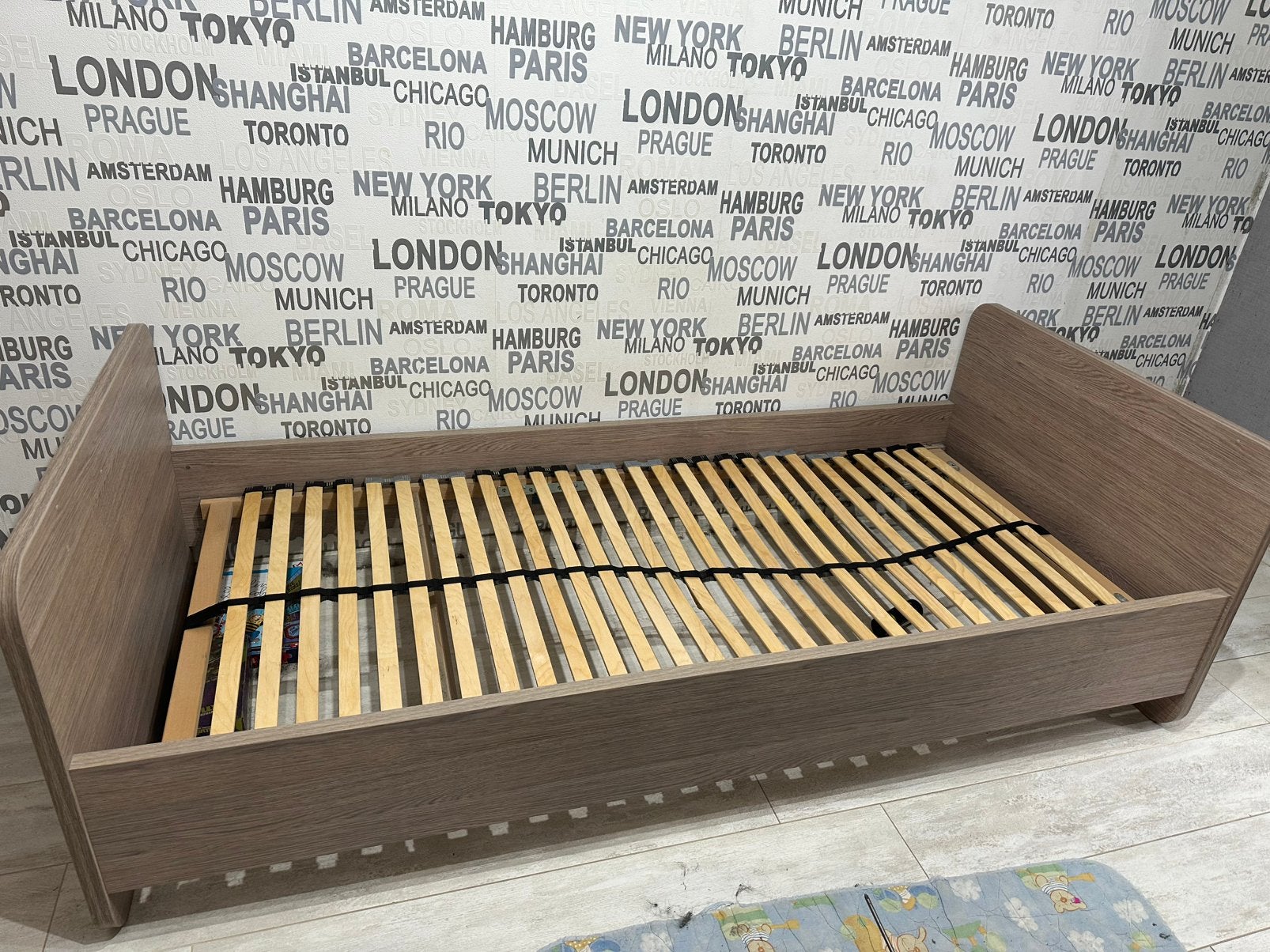 Chambre a coucher 1 personne, 90 cm, Beige, Enlèvement, Bois