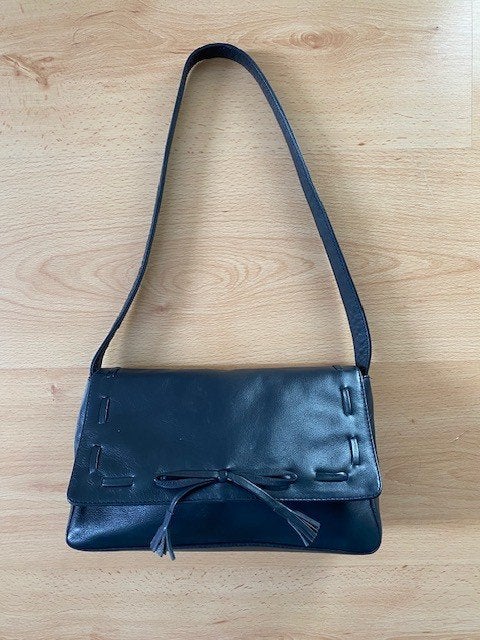 handtas donkerblauw leer Dents, Ophalen of Verzenden, Nieuw, Blauw, Handtas