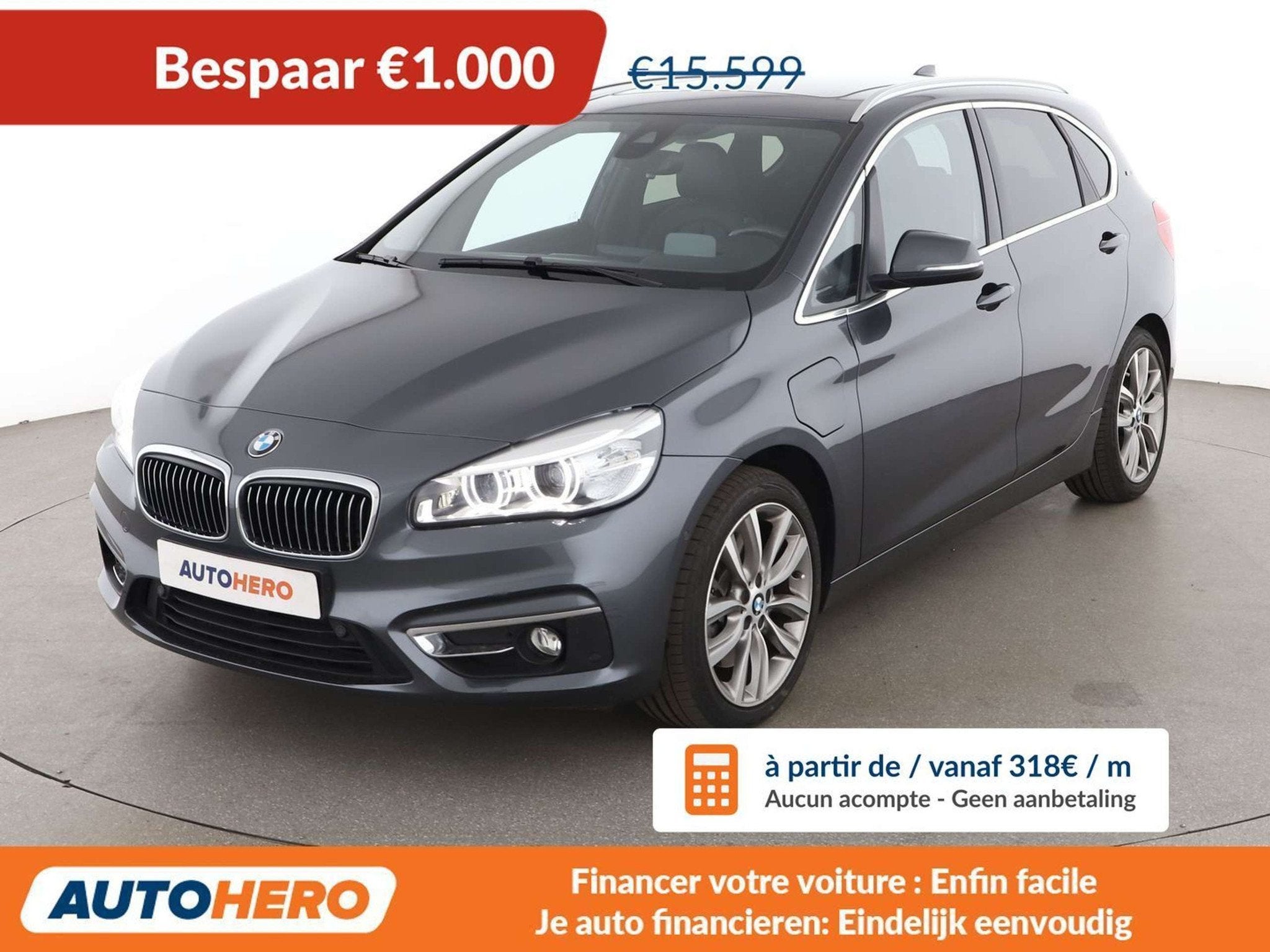 BMW 2 Serie 225 225xe Active Tourer Luxury Line, Cuir, Argent ou Gris, Achat, 5 portes