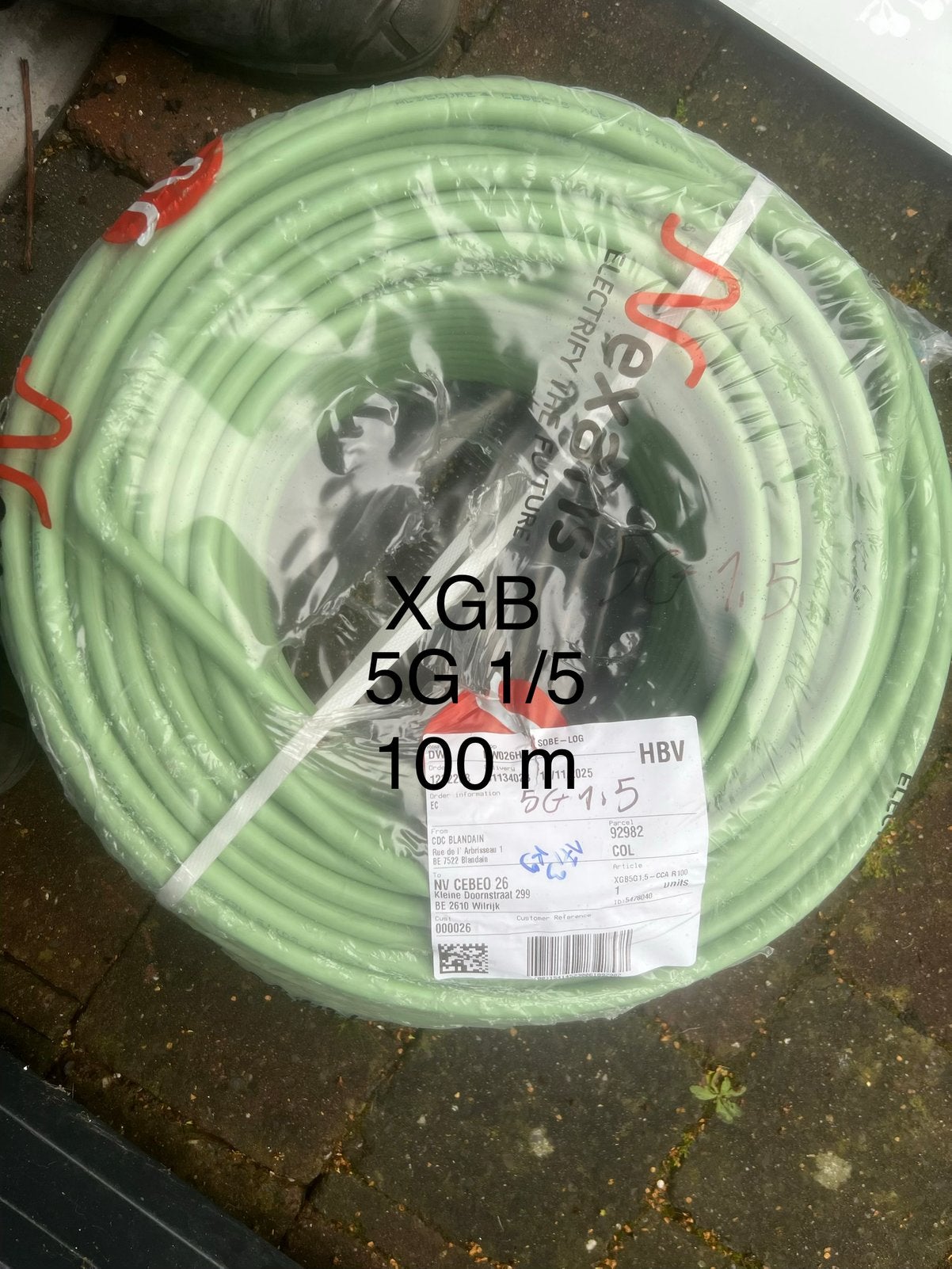 Spanning kabel 5G 1,5 100 meter, Bricolage & Construction, Électricité & Câbles, Enlèvement, Neuf