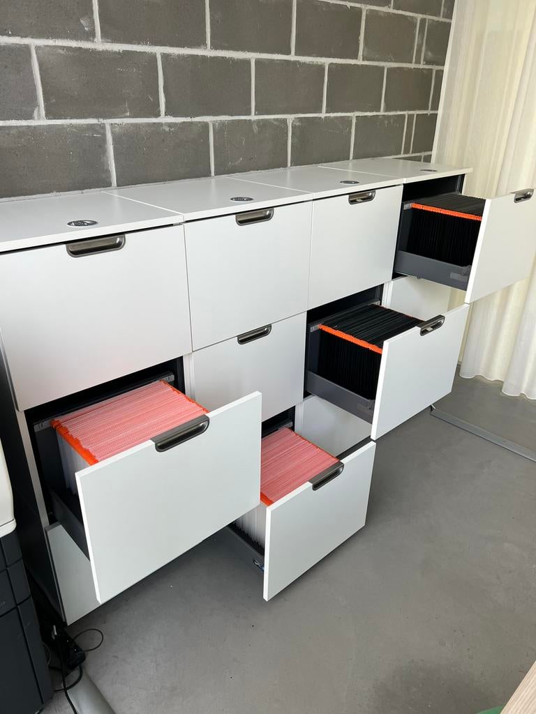 Archiefbeheer, 4 kasten met lades inclusief opbergmappen, Archief en Opbergen, Ophalen, Gebruikt, Kast