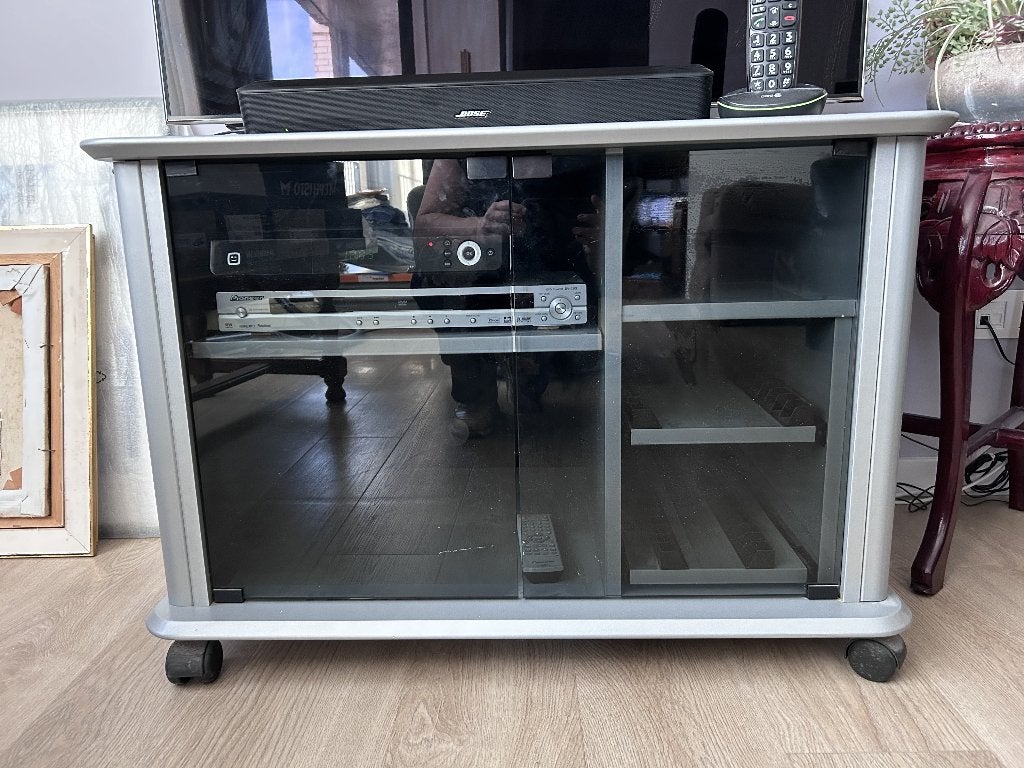 tv kastje kleur grijs, Ophalen, Overige houtsoorten, 50 tot 100 cm, Zo goed als nieuw