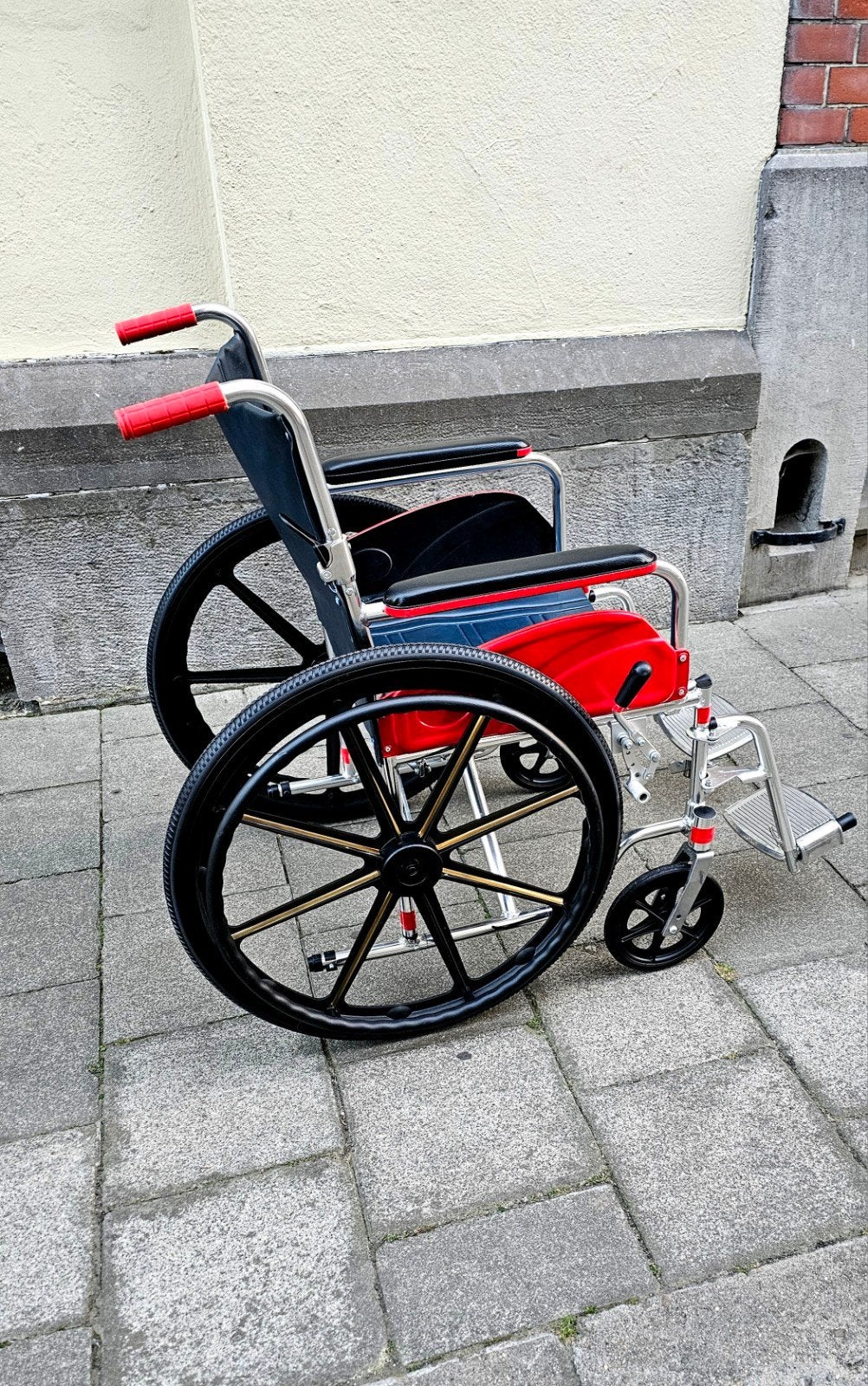 Vermeiren Chrome Rolstoel 708, Diversen, Ophalen, Inklapbaar, Zo goed als nieuw, Duwrolstoel