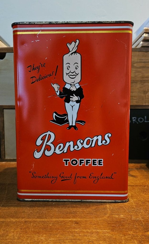 Boîte publicitaire Vintage Bensons Toffee, Enlèvement ou Envoi, Utilisé, Autres types