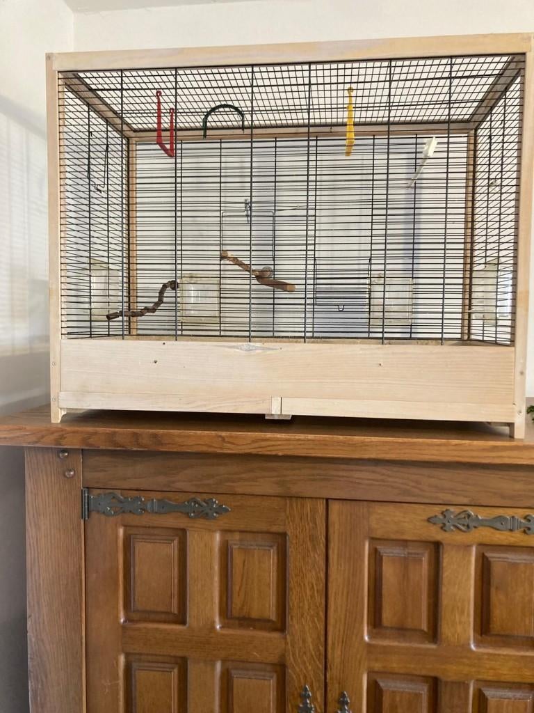 Vogelkot, Dieren en Toebehoren, Vogels | Hokken en Kooien, Ophalen, Zo goed als nieuw, Hout, Vogelkooi