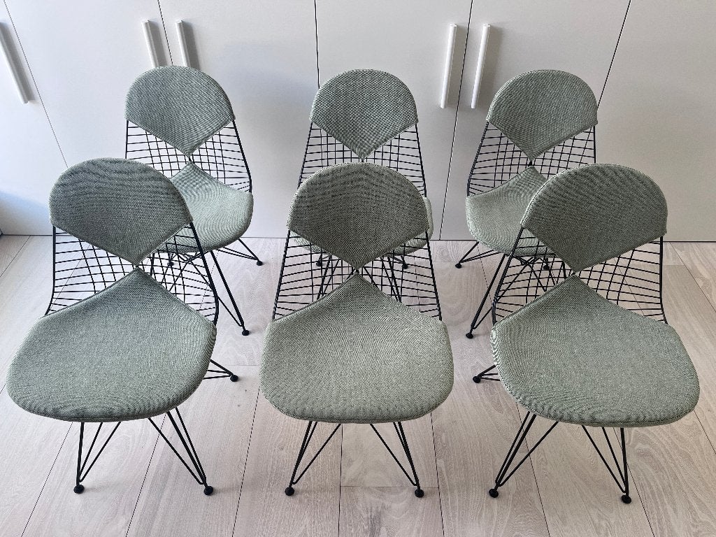 Vitra Eames Wire Chair DKR-2 (set van 6 stoelen), Ophalen, Zwart, Design, Zo goed als nieuw