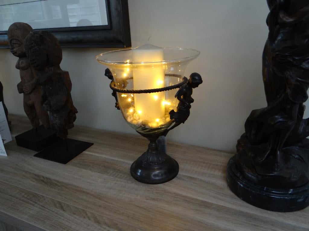2 coupes en verre (avec bronze), contenu inclus, Antiquités & Art, Enlèvement