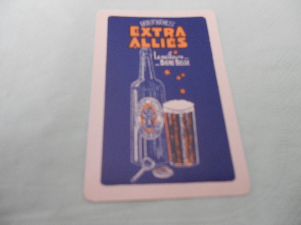 1 dos de carte BRASSERIE ALLIES (Marchienne-au-pont), Enlèvement ou Envoi, Comme neuf, Carte(s) à jouer
