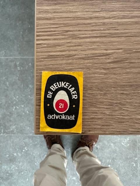 luciferdoos etiket label De Beukelaer advokaat, Info@debeuk.dc, Gebruikt, De beukelaer, Ophalen of Verzenden