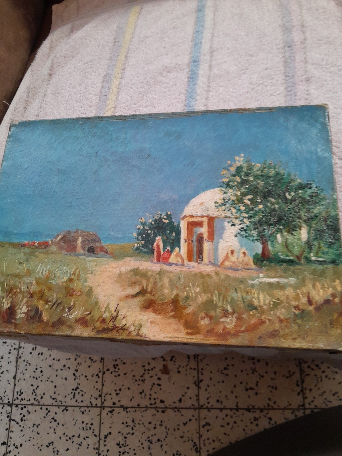 Très joli petit tableau arabisan, Antiquités & Art, Art | Peinture | Classique, Enlèvement ou Envoi
