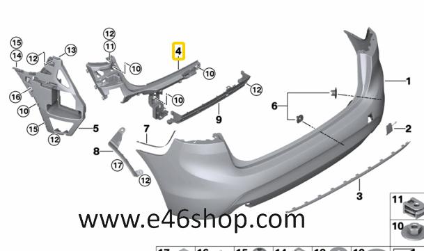 ACHTERBUMPER GELEIDING BMW M "2 F45 OE 51127376926, Auto-onderdelen, -, -, Nieuw, Ophalen of Verzenden