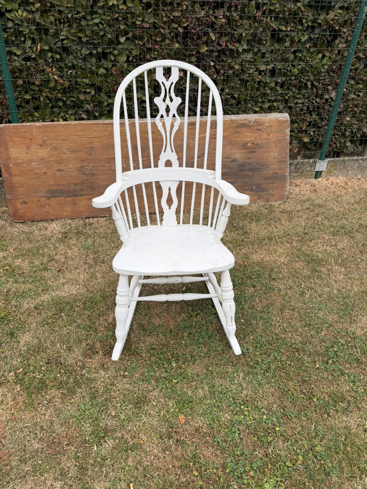 Rocking chair blanc, Jardin & Terrasse, Enlèvement, Utilisé, Bois