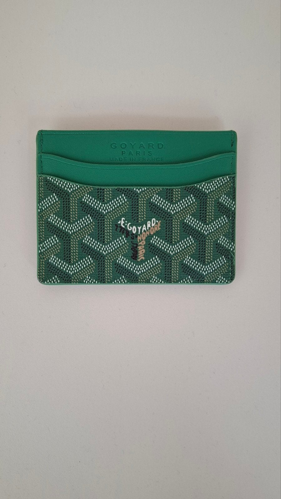 Goyard kaarthouder/Goyard Cardholder, Bijoux, Sacs & Beauté, Porte-monnaie & Portefeuilles, Enlèvement ou Envoi, Neuf, Vert, Autres marques