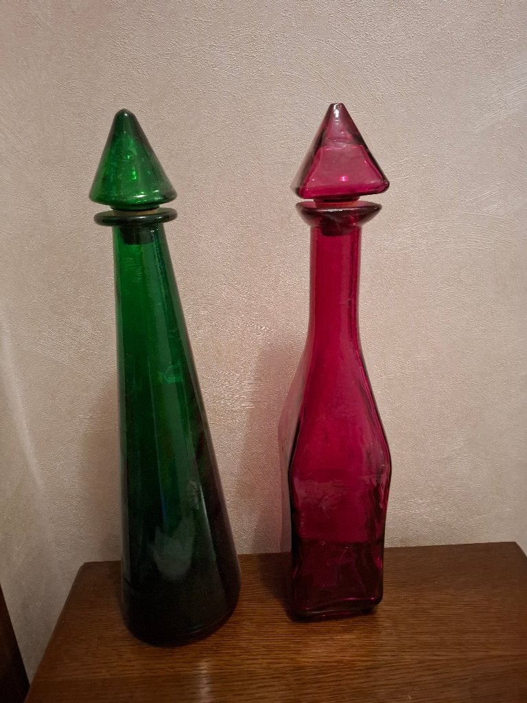 2 grote vintage siervazen, Ophalen, Gebruikt, Glas, 49 cm