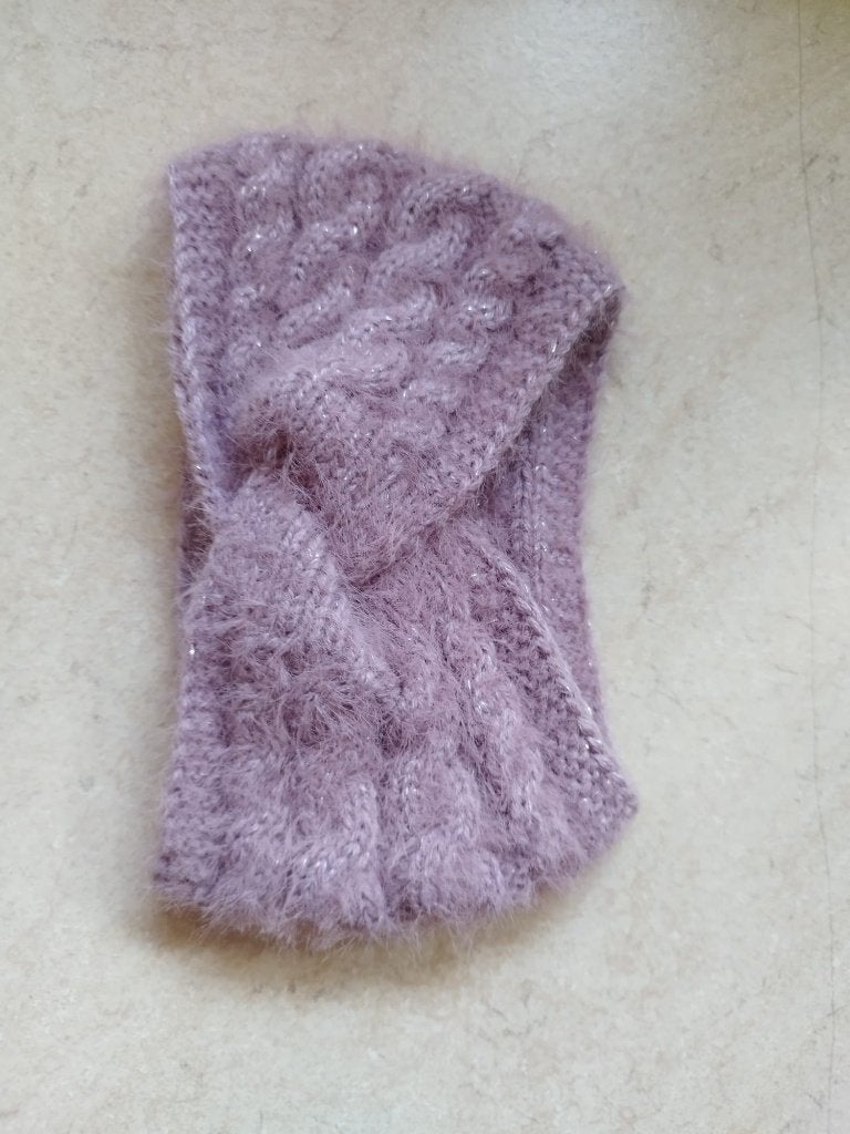 Winter haarband / bandeau voor meisjes paars, Ophalen of Verzenden, Zo goed als nieuw, Meisje, Muts